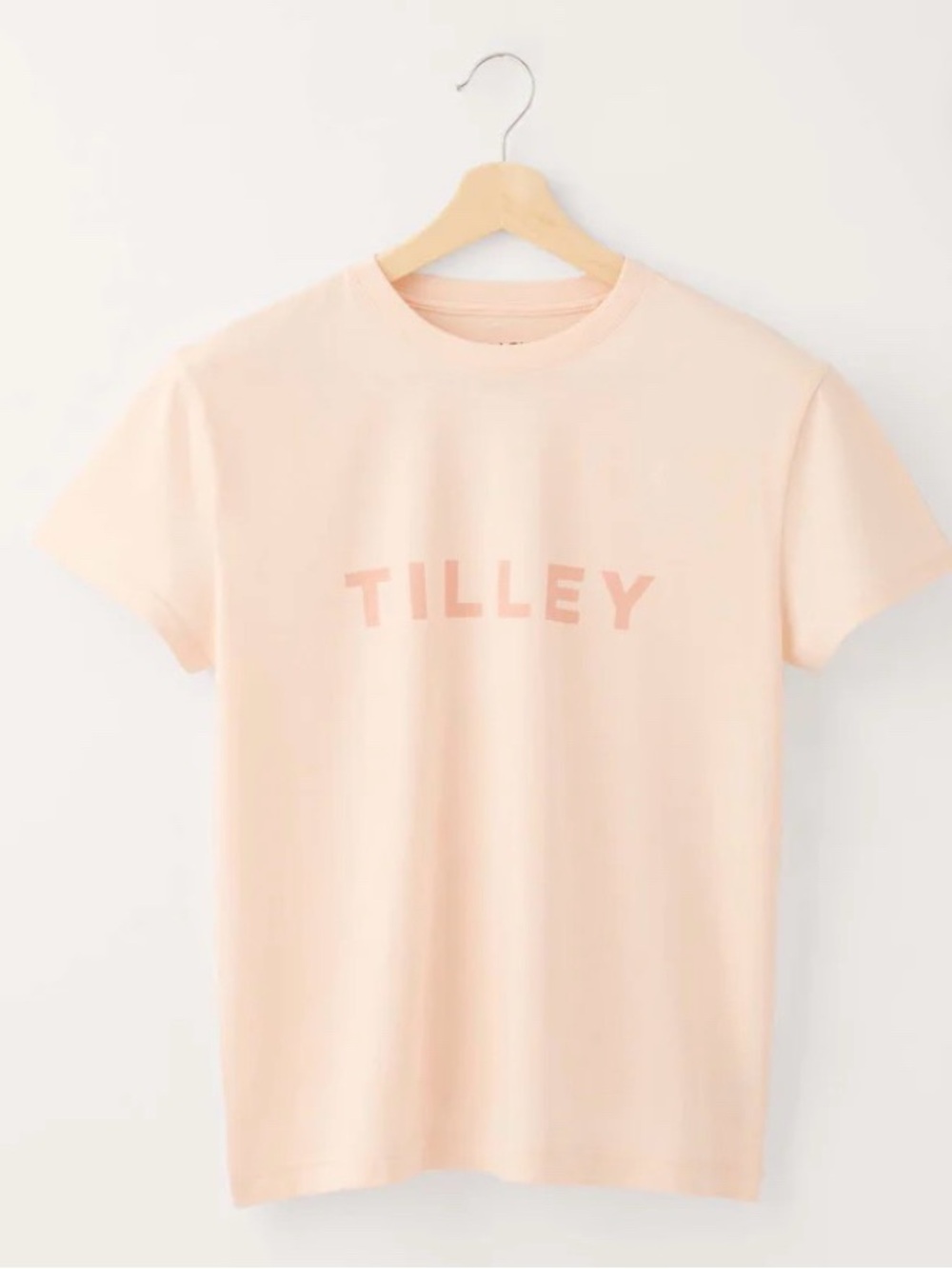 Tilley Womens Organic Cotton Graphic Logo T Shirt Pale Pink Short Sleeve Large